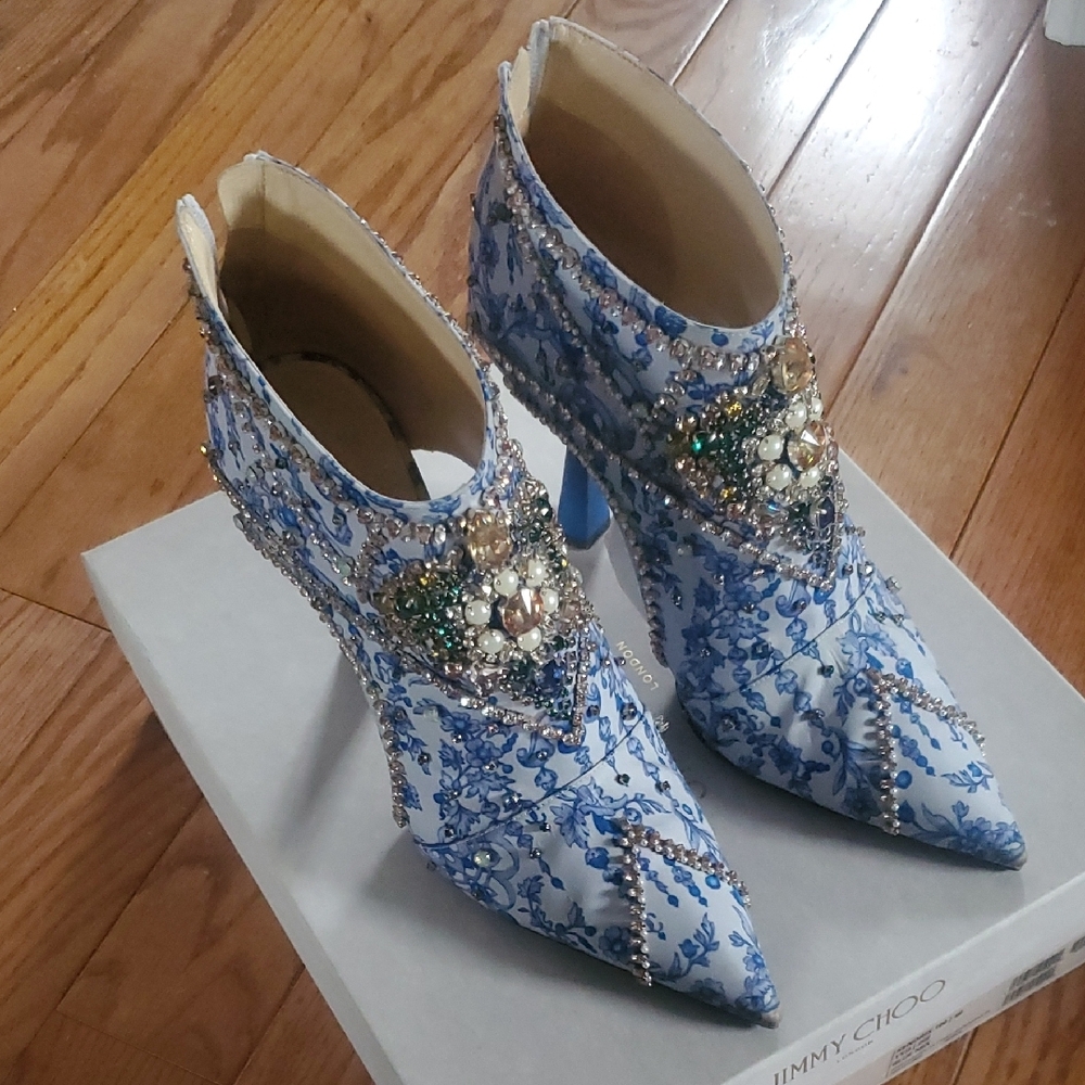 Jimmy Choo Blue Embellished Women's Shoes